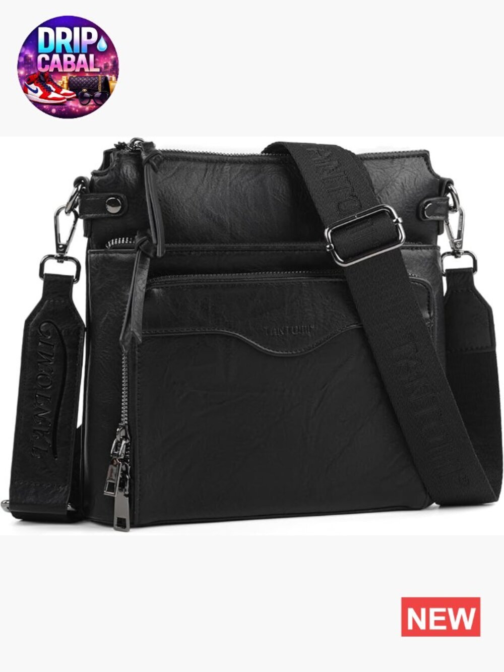 Vegan Leather Crossbody Bag with RFID Wallet 6 Card Slots